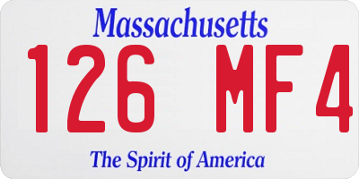 MA license plate 126MF4