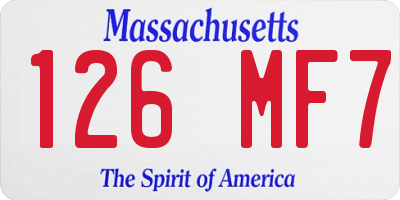 MA license plate 126MF7