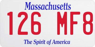MA license plate 126MF8