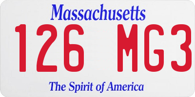 MA license plate 126MG3
