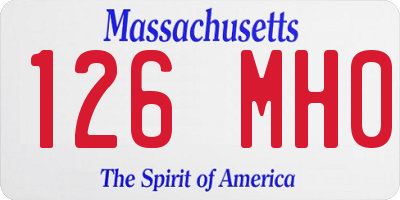 MA license plate 126MH0
