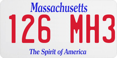 MA license plate 126MH3