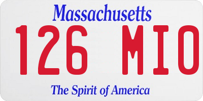 MA license plate 126MI0