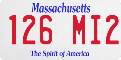 MA license plate 126MI2