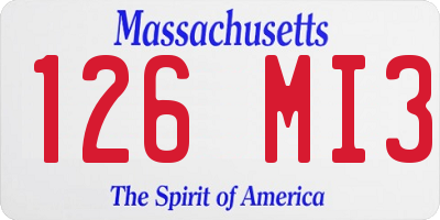 MA license plate 126MI3