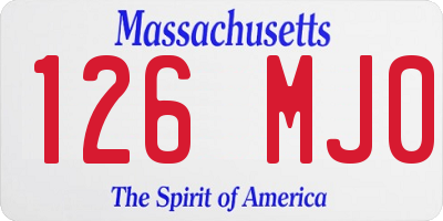 MA license plate 126MJ0