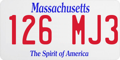 MA license plate 126MJ3