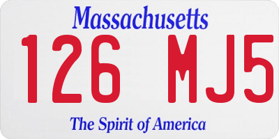 MA license plate 126MJ5