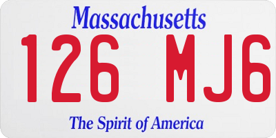 MA license plate 126MJ6