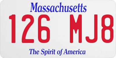 MA license plate 126MJ8