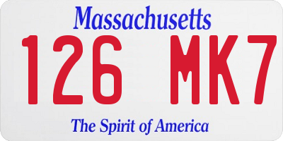 MA license plate 126MK7