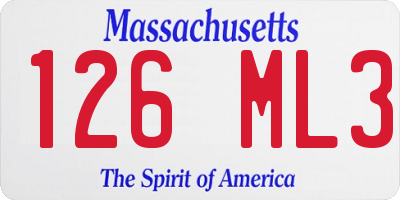 MA license plate 126ML3