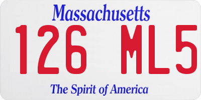 MA license plate 126ML5