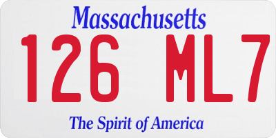 MA license plate 126ML7