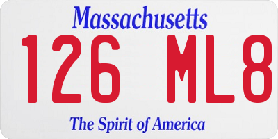 MA license plate 126ML8