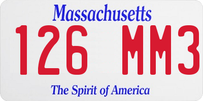 MA license plate 126MM3