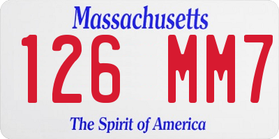 MA license plate 126MM7
