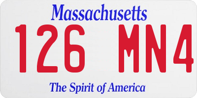 MA license plate 126MN4