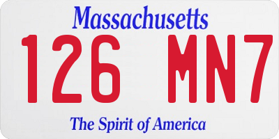 MA license plate 126MN7
