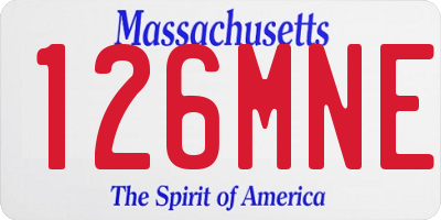 MA license plate 126MNE