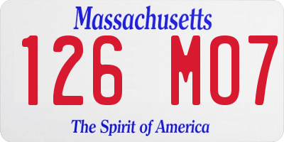 MA license plate 126MO7