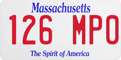 MA license plate 126MP0
