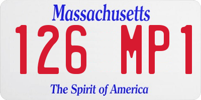 MA license plate 126MP1