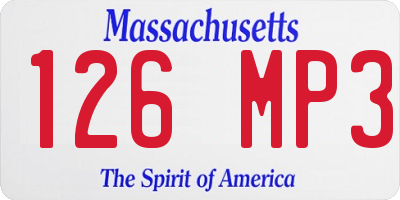 MA license plate 126MP3