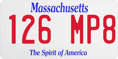 MA license plate 126MP8