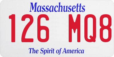 MA license plate 126MQ8