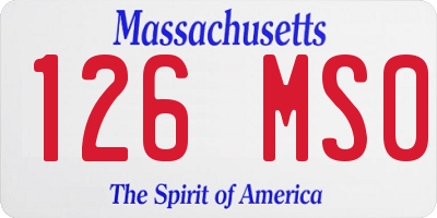 MA license plate 126MS0