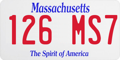 MA license plate 126MS7