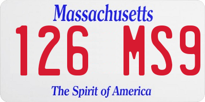 MA license plate 126MS9