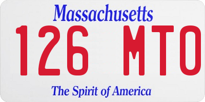 MA license plate 126MT0