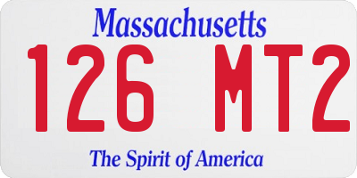 MA license plate 126MT2