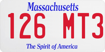 MA license plate 126MT3