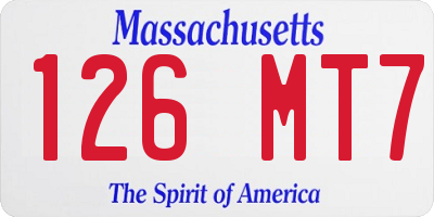 MA license plate 126MT7