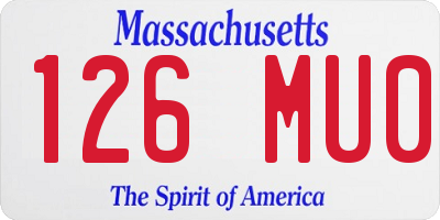 MA license plate 126MU0