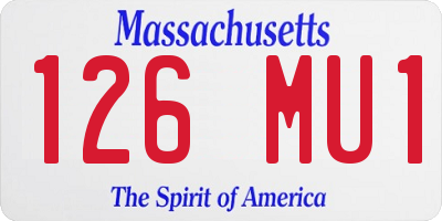 MA license plate 126MU1