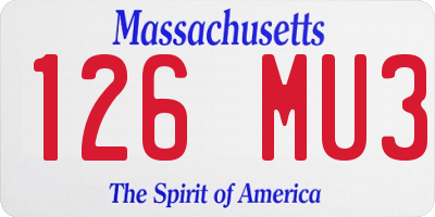MA license plate 126MU3