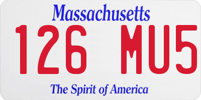 MA license plate 126MU5