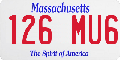 MA license plate 126MU6