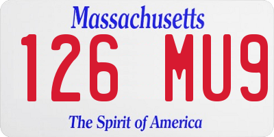 MA license plate 126MU9