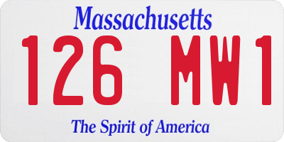MA license plate 126MW1