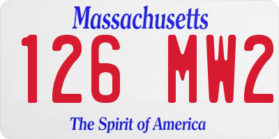 MA license plate 126MW2