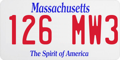 MA license plate 126MW3