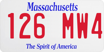 MA license plate 126MW4