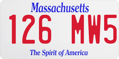 MA license plate 126MW5