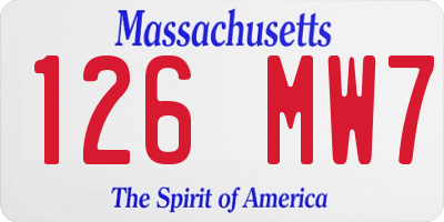 MA license plate 126MW7