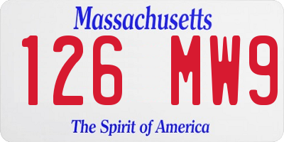 MA license plate 126MW9